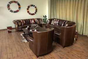 مبلمان راحتی چرم کارن رنگ قهوه ای - Image 3