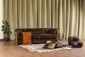 مبلمان راحتی چرم پلاس رنگ قهوه ای سوخته - Image 10