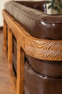 مبلمان راحتی چرم پلاس رنگ قهوه ای سوخته - Image 7