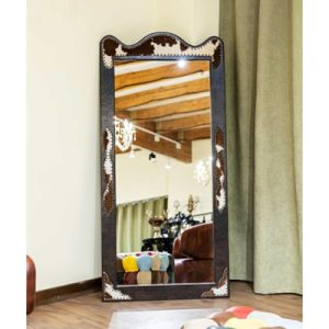 آینه قدی ایستاده با قاب چرم و پوست
