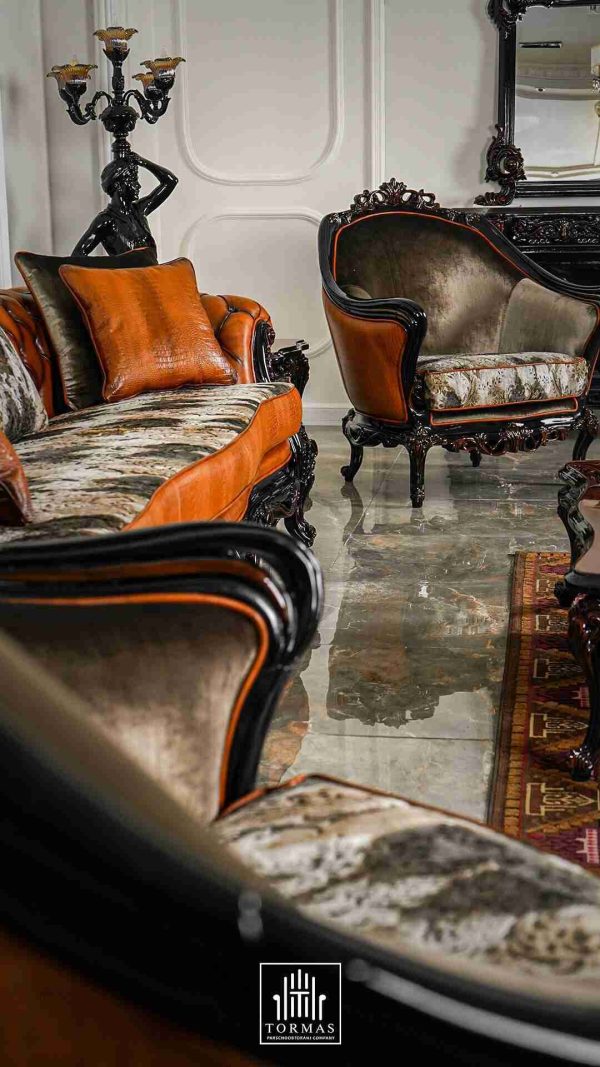 مبلمان راحتی چرم پلاس رنگ قهوه ای - Image 3